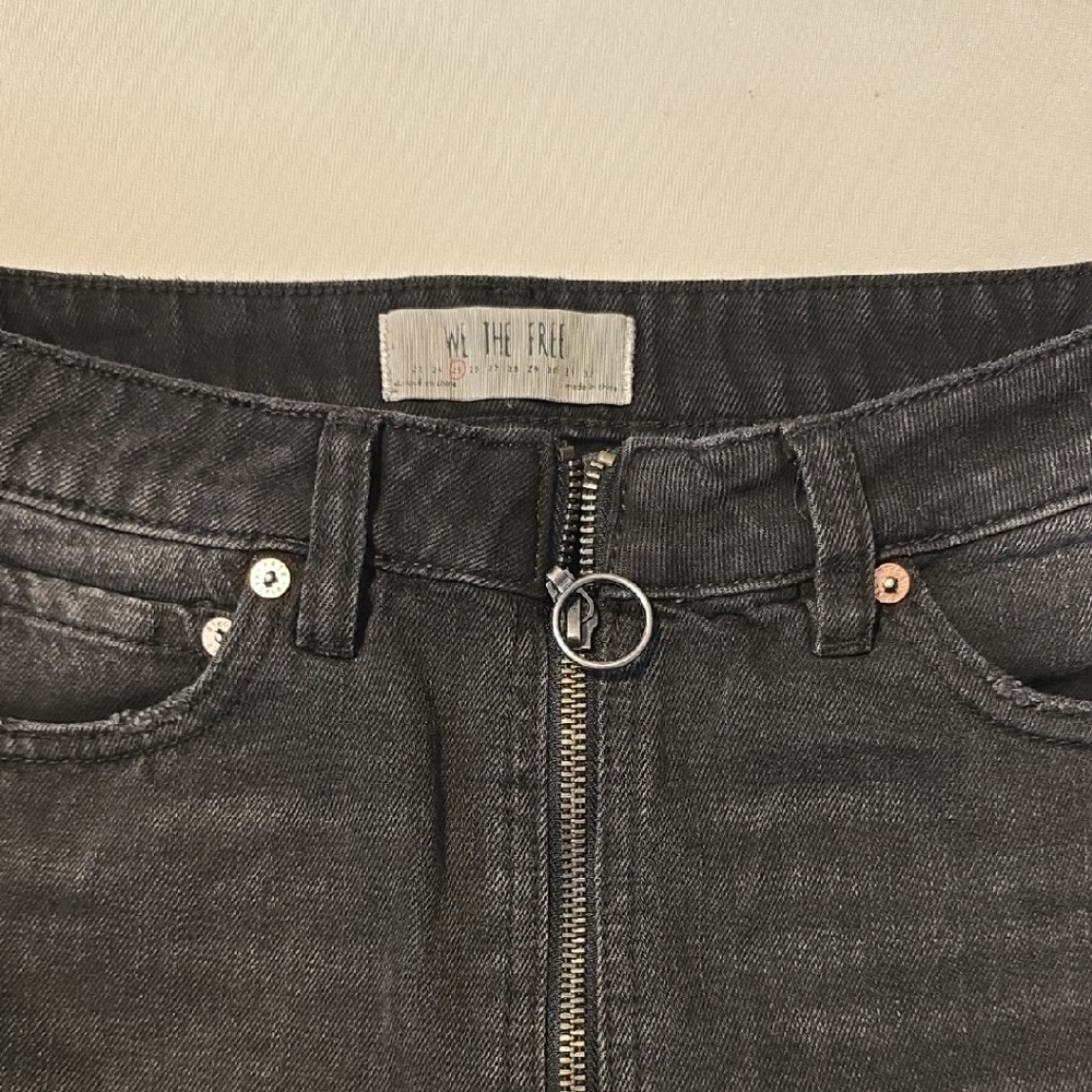 We The Free Charcoal Denim Skirt